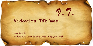 Vidovics Tímea névjegykártya